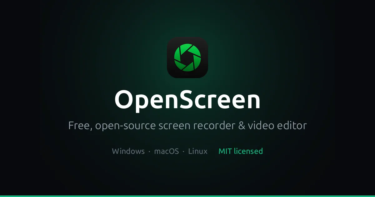 一款免费开源的桌面录屏工具OpenScreen