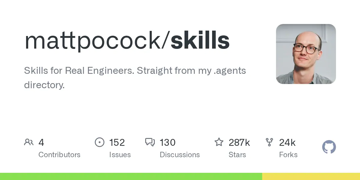 mattpocock/skills 的 GitHub 项目卡片